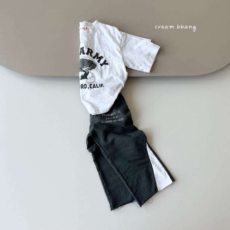 Cream Bbang - Korean Children Fashion - #toddlerclothing - Army Short Sleeve Tee
