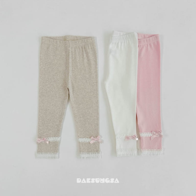 Dae Sung Sa - Korean Children Fashion - #kidsshorts - Lovely Lace Leggings - 5