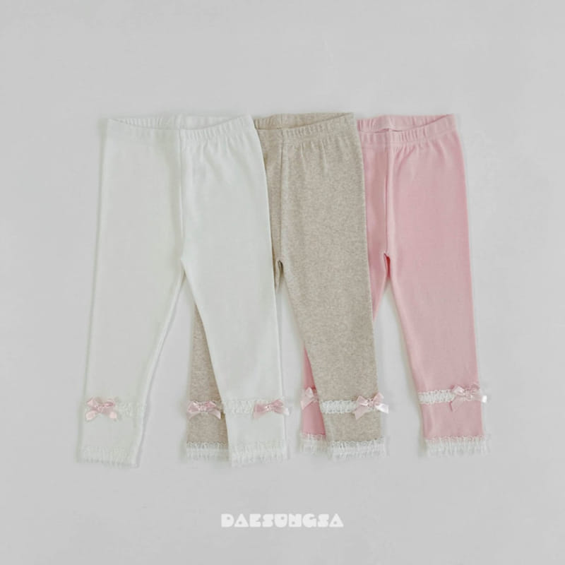 Dae Sung Sa - Korean Children Fashion - #kidsstore - Lovely Lace Leggings - 6