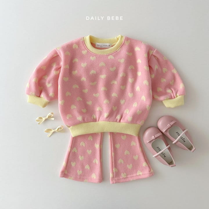 Daily Bebe - Korean Children Fashion - #discoveringself - Spring Jacquard Top Bottom Set - 2