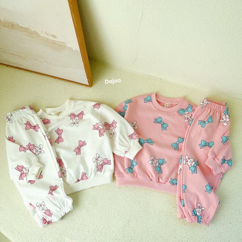 Dajoa - Korean Children Fashion - #childrensboutique - Ribbon Rabbit Top Bottom Set