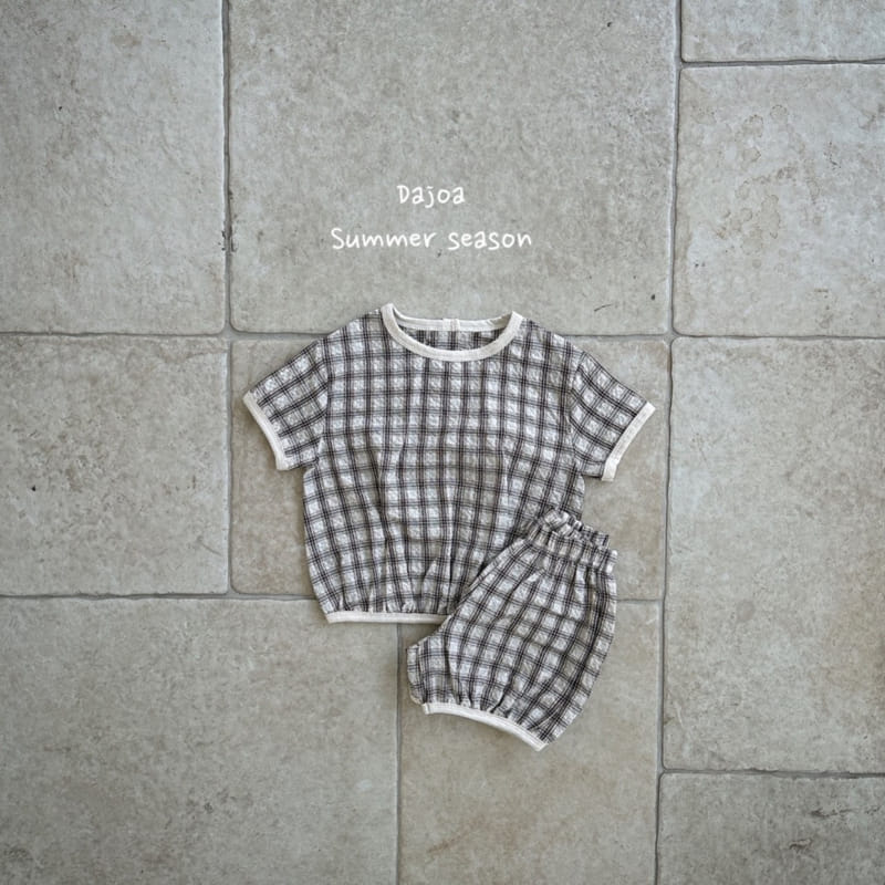 Dajoa - Korean Children Fashion - #childrensboutique - Check Top Bottom Set - 7