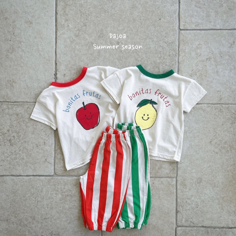 Dajoa - Korean Children Fashion - #kidsshorts - Fruit Top Bottom Set - 2