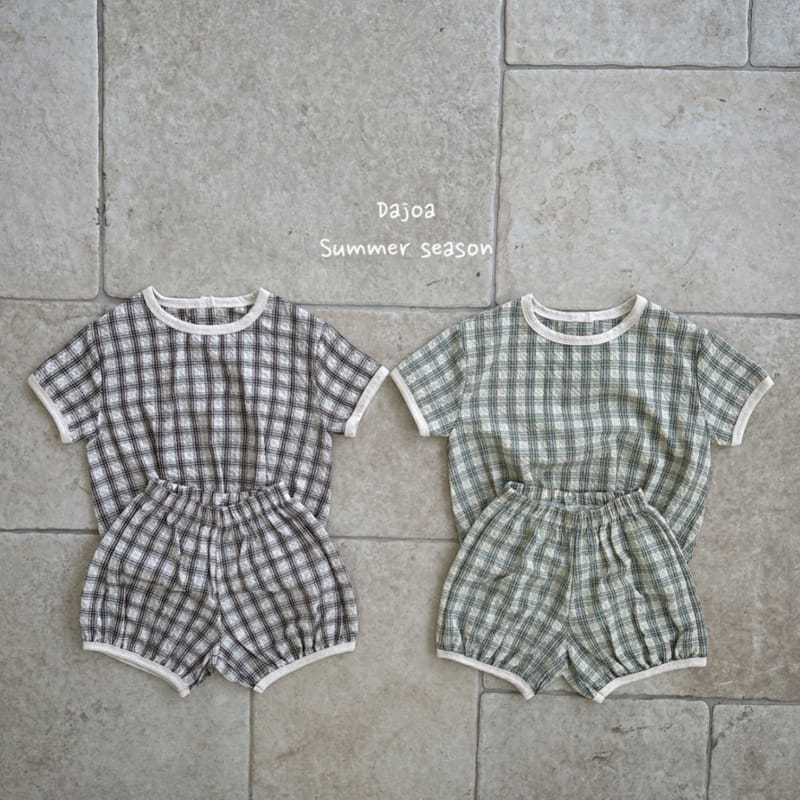 Dajoa - Korean Children Fashion - #prettylittlegirls - Check Top Bottom Set - 2