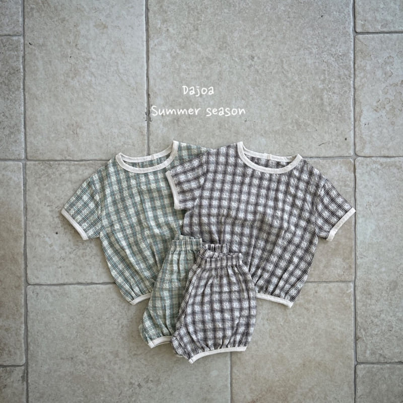 Dajoa - Korean Children Fashion - #todddlerfashion - Check Top Bottom Set - 3