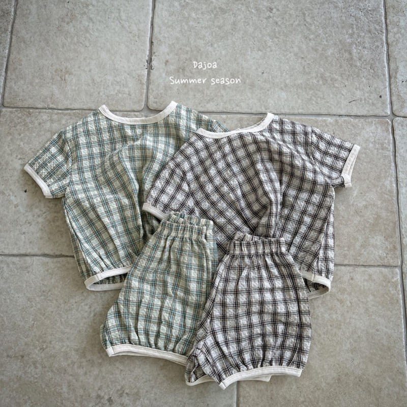 Dajoa - Korean Children Fashion - #todddlerfashion - Check Top Bottom Set - 4