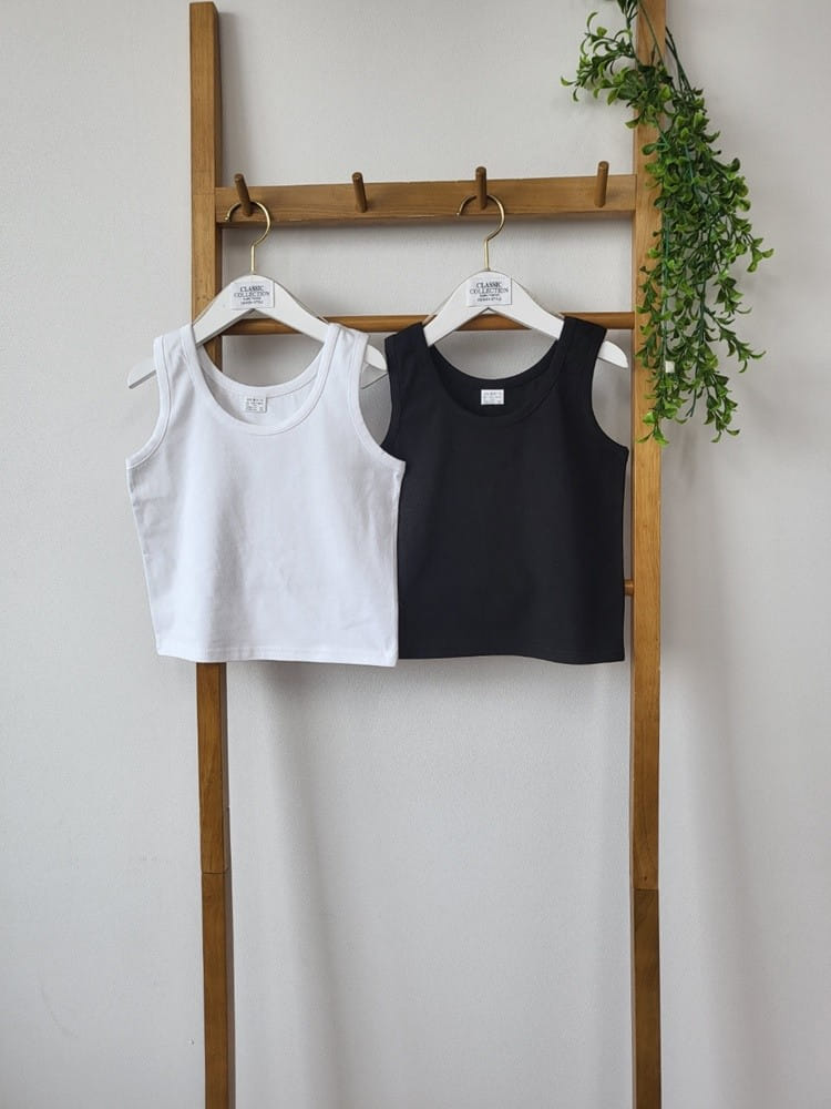 Dawon - Korean Children Fashion - #kidzfashiontrend - Basic Sleeveless Span Tee - 4