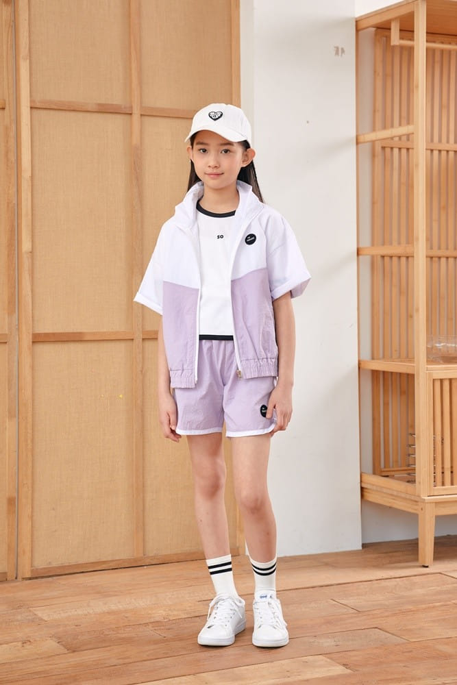 Dawon - Korean Children Fashion - #Kfashion4kids - Zip Up Top Bottom Set