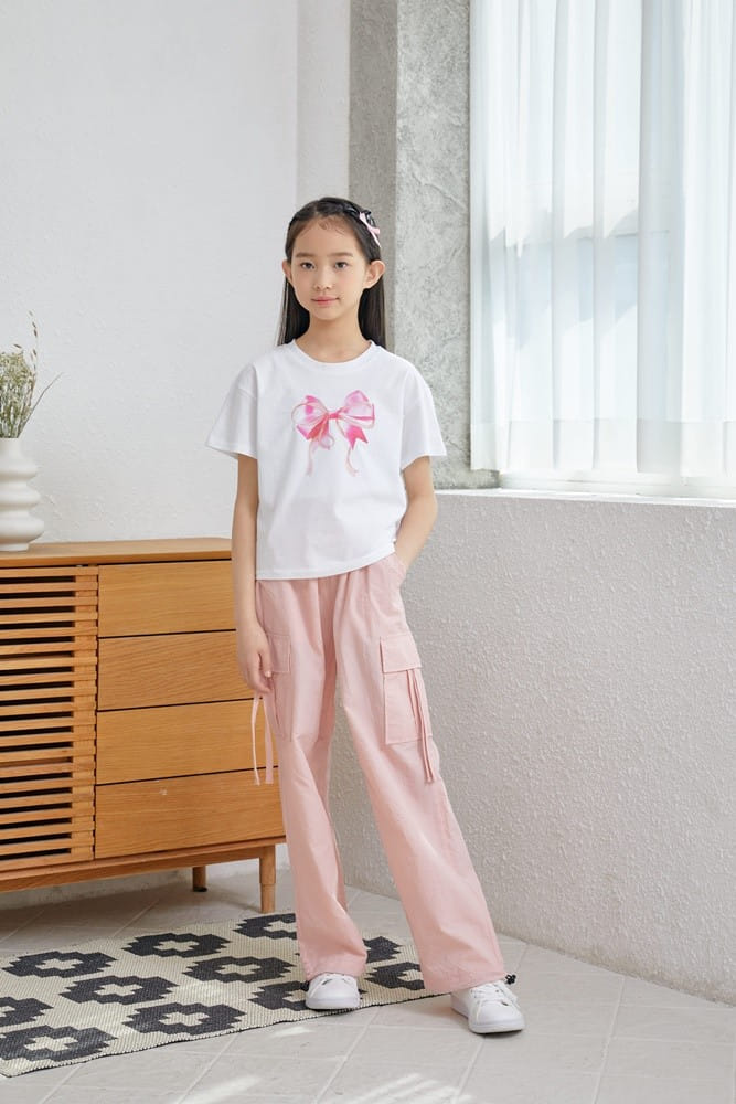 Dawon - Korean Children Fashion - #childrensboutique - Ribbon Seng Hwa Paint Tee
