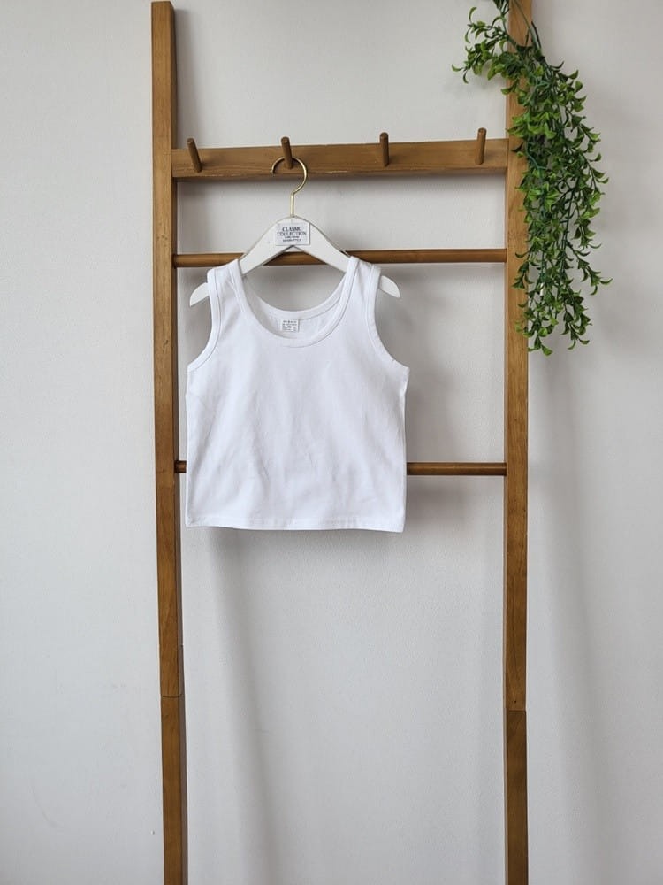 Dawon - Korean Children Fashion - #kidsstore - Basic Sleeveless Span Tee - 2