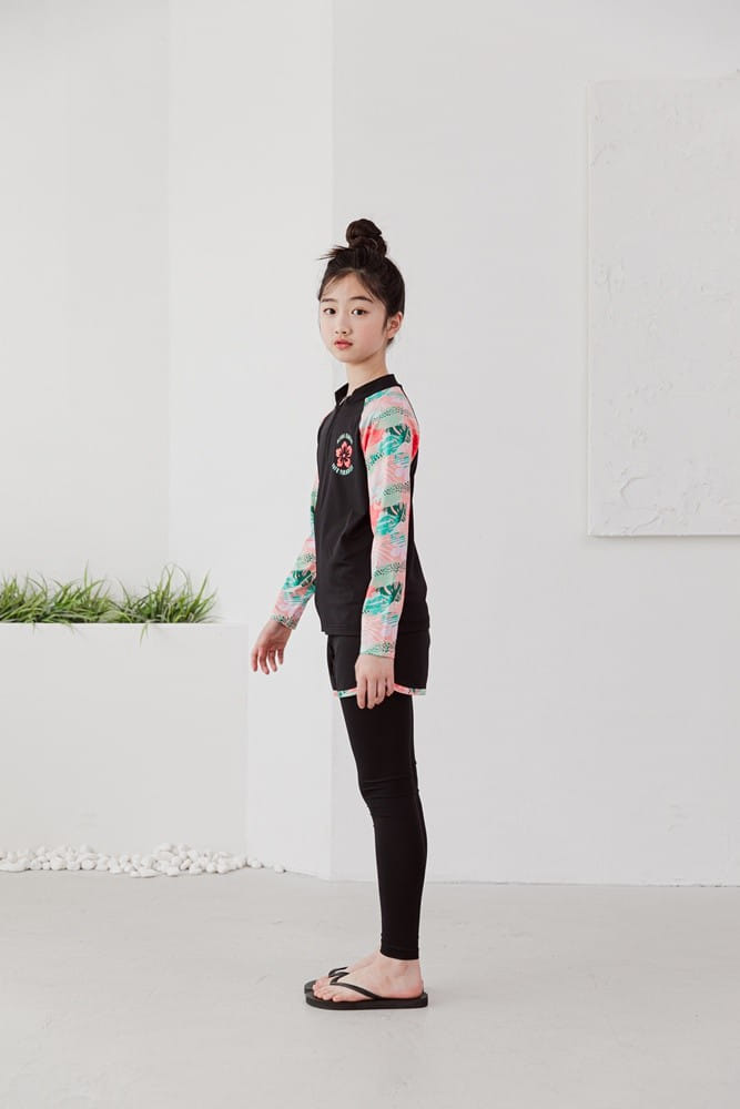 Dawon - Korean Children Fashion - #toddlerclothing - Flower Rash Guard - 6