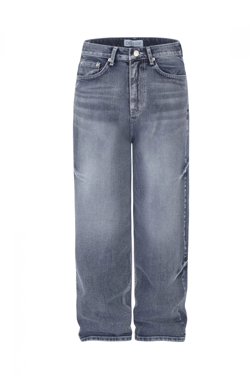 Develop - Korean Women Fashion - #momslook - 1157 Wide Brush Point Denim Pants - 2
