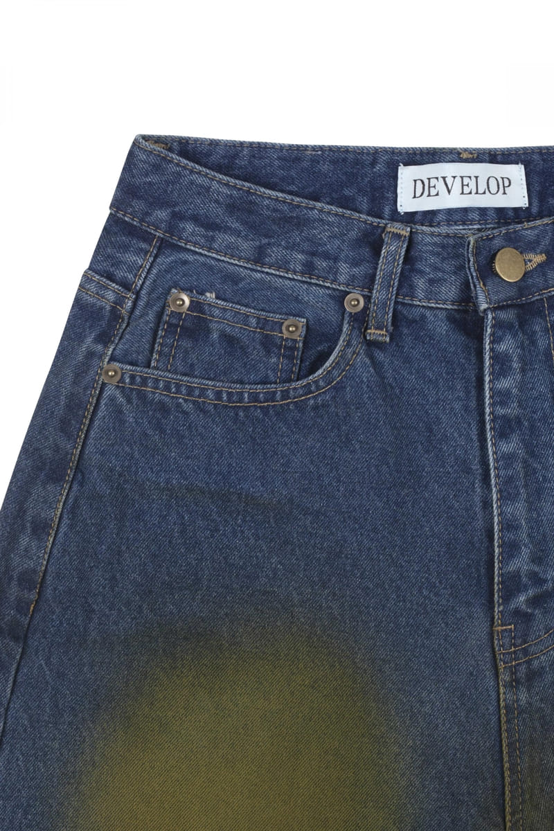Develop - Korean Women Fashion - #momslook - 1163 Yellow Oli Wide Denim Pants - 3