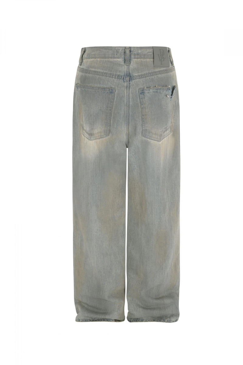 Develop - Korean Women Fashion - #womensfashion - 1147 Oil Dirty Washing Denim Pants - 2