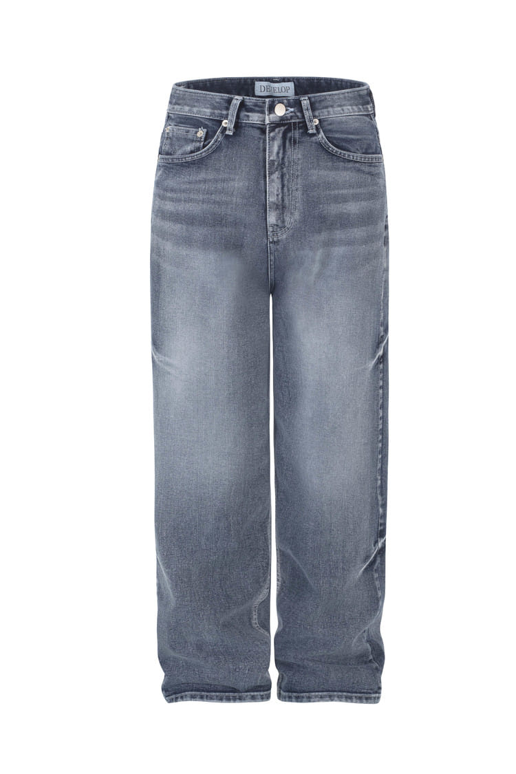 Develop - Korean Women Fashion - #womensfashion - 1157 Wide Brush Point Denim Pants