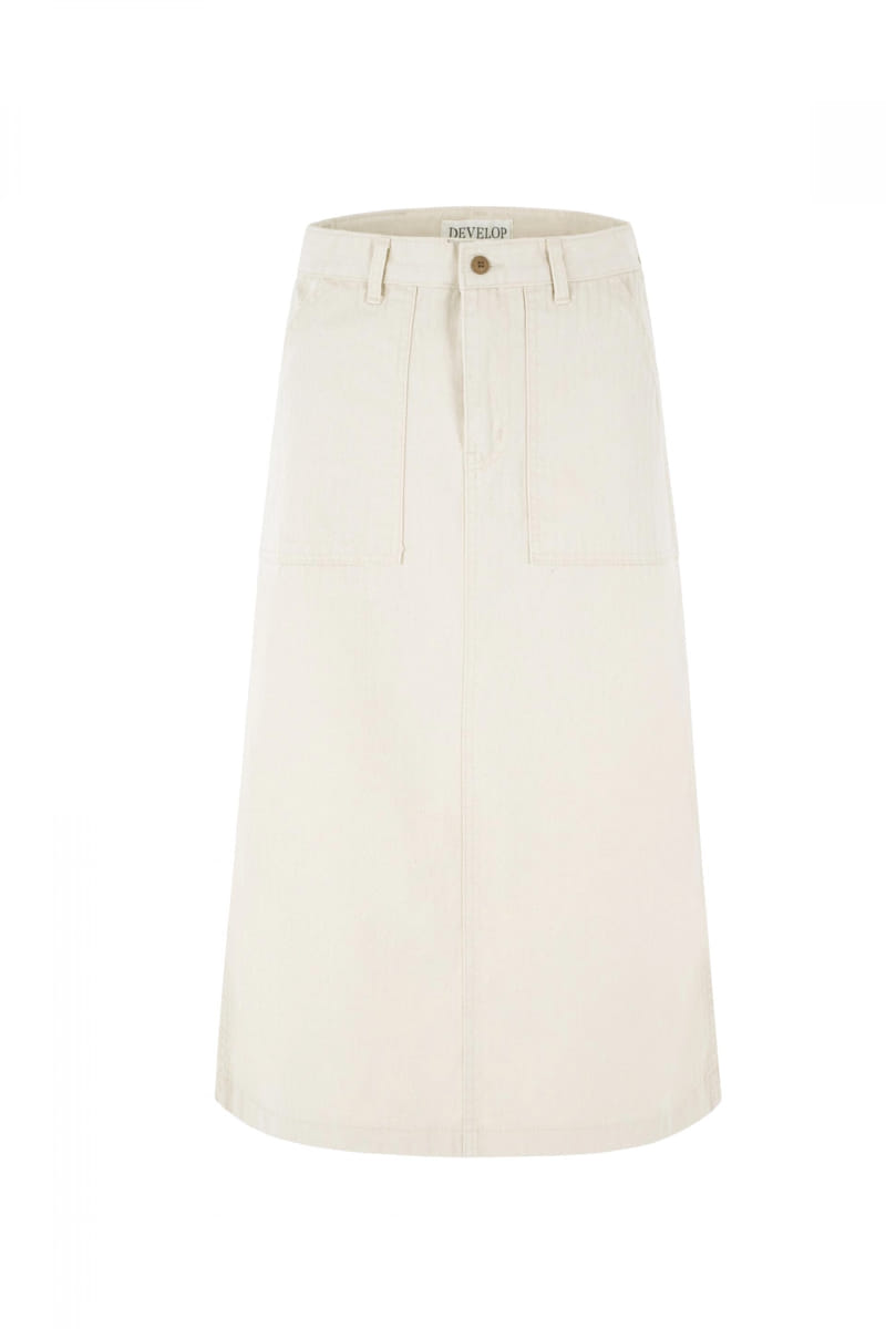 Develop - Korean Women Fashion - #womensfashion - 1316 Herringbone Washing Long Skirt - 6
