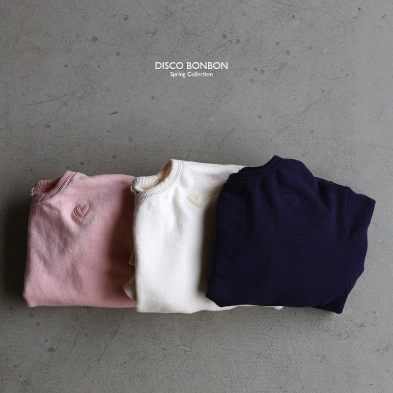 Disco Bonbon - Korean Children Fashion - #todddlerfashion - Heart Embroidery Sweatshirt