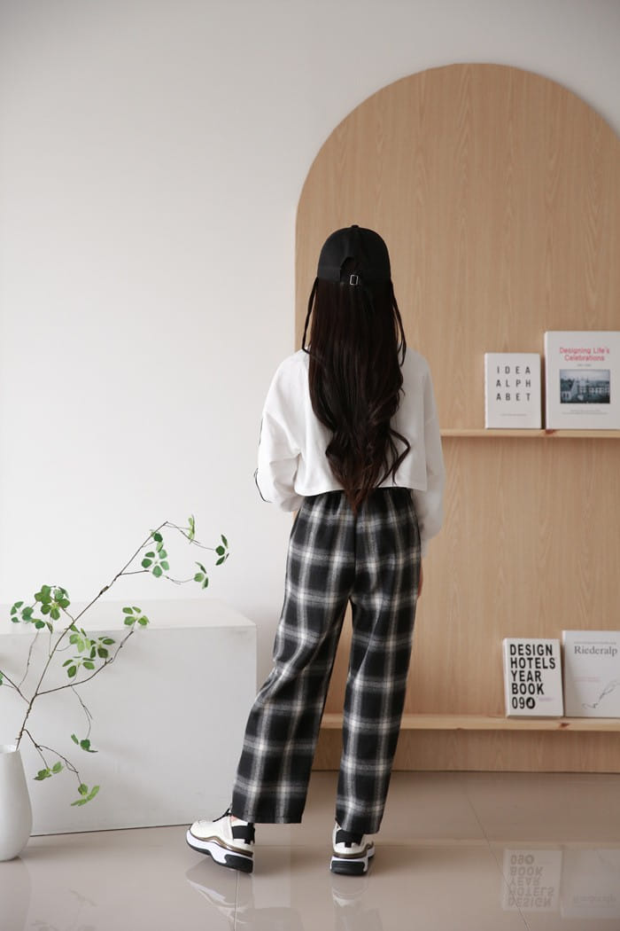 Donggrami - Korean Children Fashion - #fashionkids - Check Wide Pants - 7