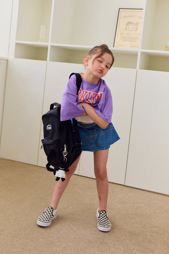 Dore Dore - Korean Children Fashion - #fashionkids - Blue Clean Crop Tee - 6