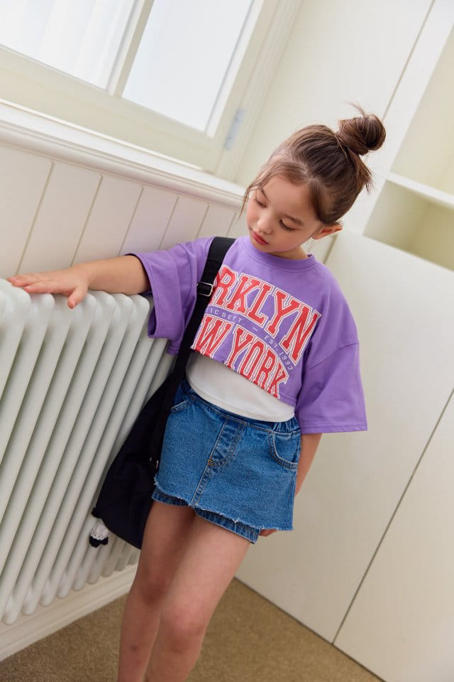 Dore Dore - Korean Children Fashion - #kidsstore - Blue Clean Crop Tee - 8