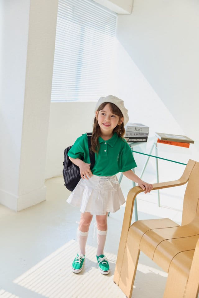 Dore Dore - Korean Children Fashion - #kidsstore - Embroidery PK Collar Tee - 9