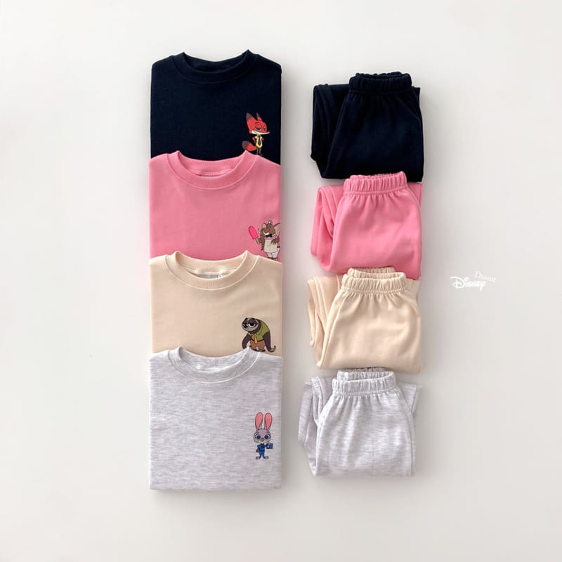 Dsaint - Korean Children Fashion - #Kfashion4kids - Zootopia Friend Top Bottom Set