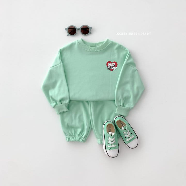 Dsaint - Korean Children Fashion - #Kfashion4kids - Heart Bugs Bunny Top Bottom Set - 6
