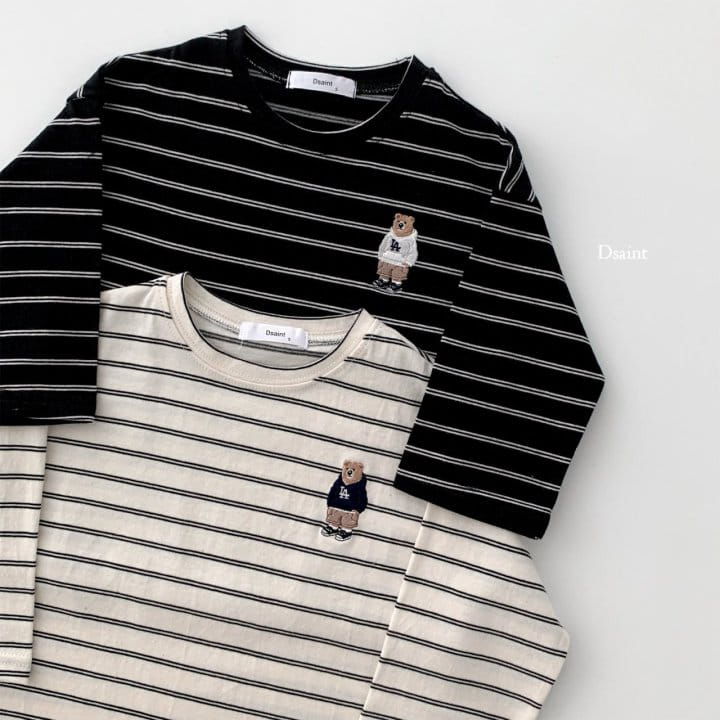 Dsaint - Korean Children Fashion - #discoveringself - LA Bear Embroidery Tee - 3