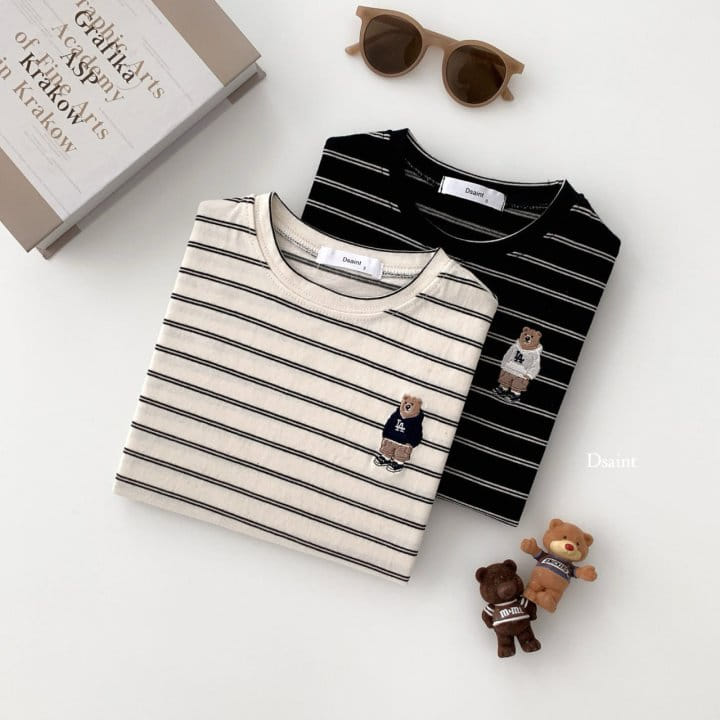 Dsaint - Korean Children Fashion - #discoveringself - LA Bear Embroidery Tee - 4