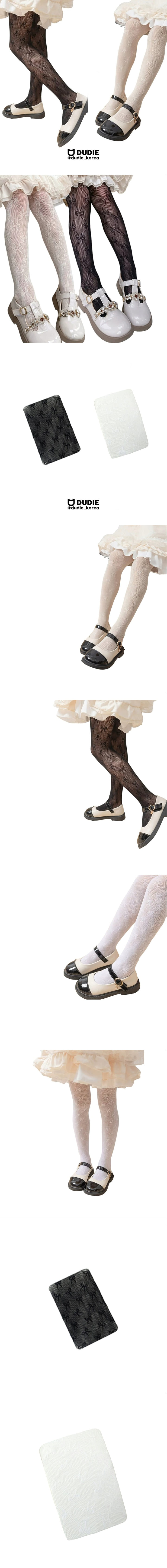 Dudie - Korean Children Fashion - #littlefashionista - Ribbon Mesh Stocking - 2