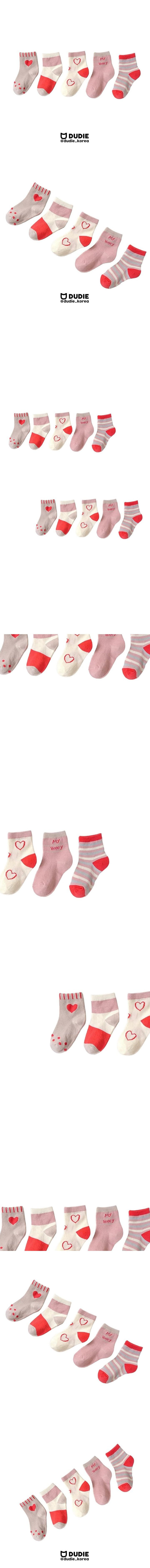 Dudie - Korean Children Fashion - #magicofchildhood - Ping Heart 5 Type Set - 2