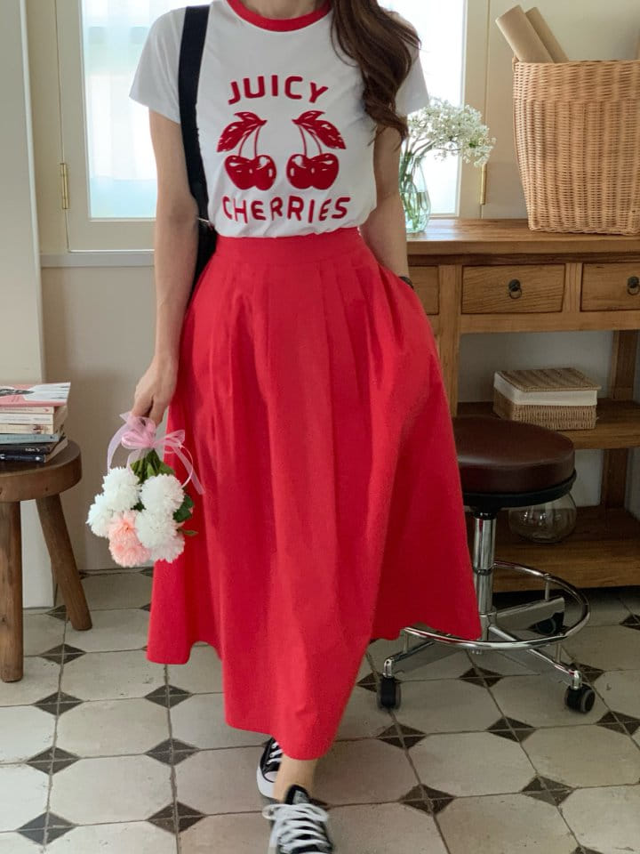 Elmu - Korean Women Fashion - #momslook - Cherry Tee