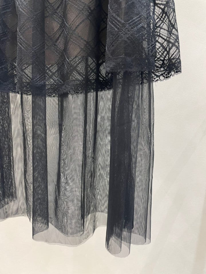 Feffer - Korean Women Fashion - #womensfashion - Check Mesh Skirt - 4