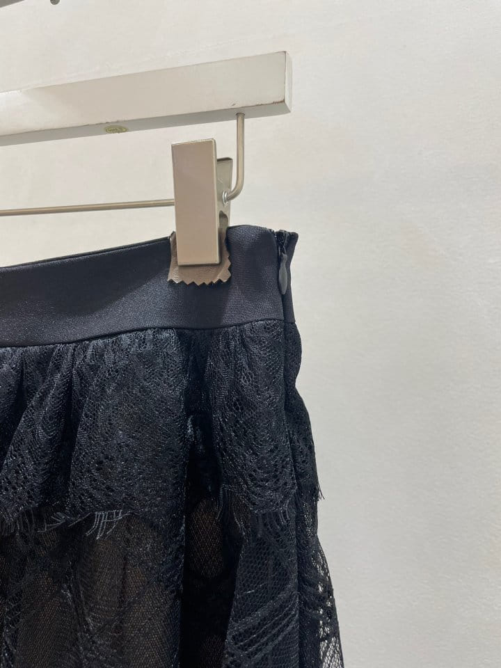 Feffer - Korean Women Fashion - #momslook - Check Mesh Skirt - 6