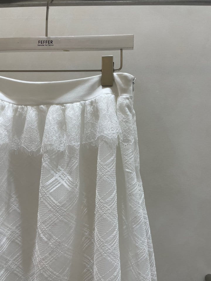 Feffer - Korean Women Fashion - #momslook - Check Mesh Skirt - 8