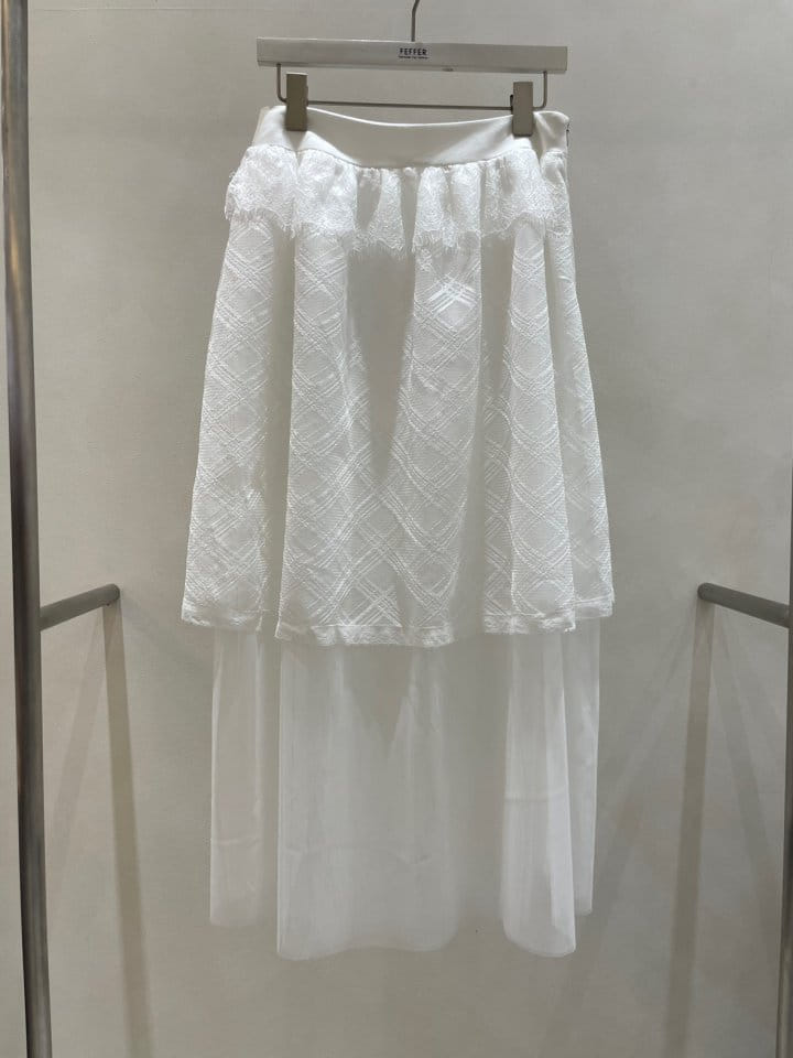 Feffer - Korean Women Fashion - #womensfashion - Check Mesh Skirt - 7