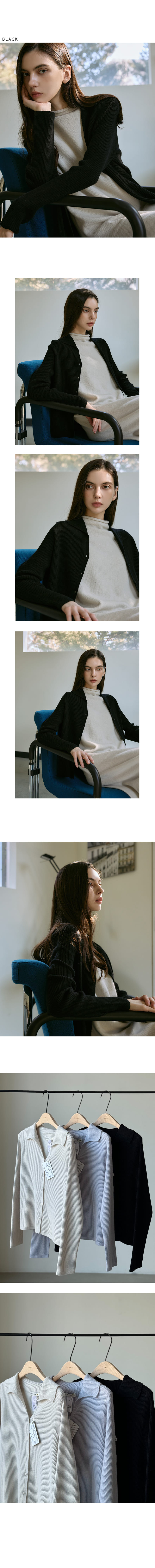 Floaty - Korean Women Fashion - #womensfashion - Wholegarment Ribbed Collar Cardigan - 4