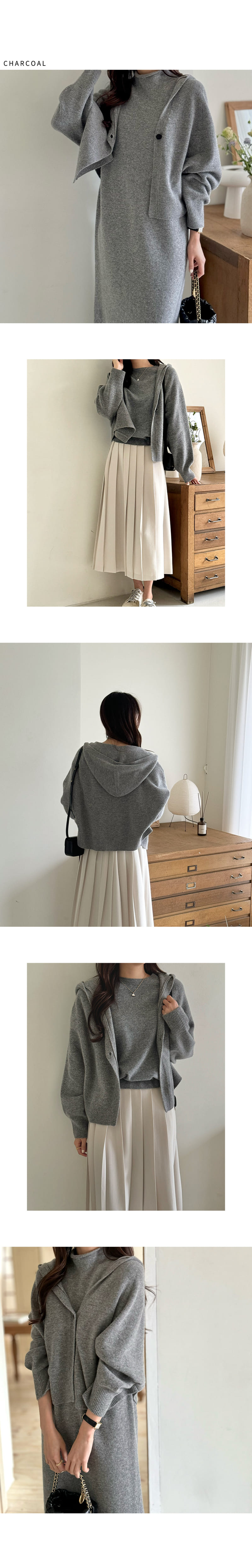Floaty - Korean Women Fashion - #restrostyle - Wholegarment Betty Hood Cardigan - 4