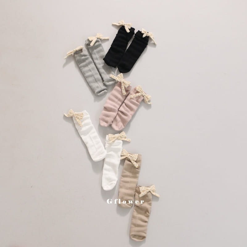 G Flower - Korean Children Fashion - #Kfashion4kids - Flower Rib Knee Socke - 5