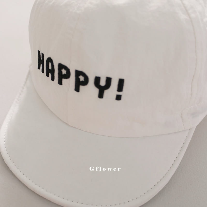 G Flower - Korean Children Fashion - #designkidswear - Baby Emboridery Happy Ball Cap - 9