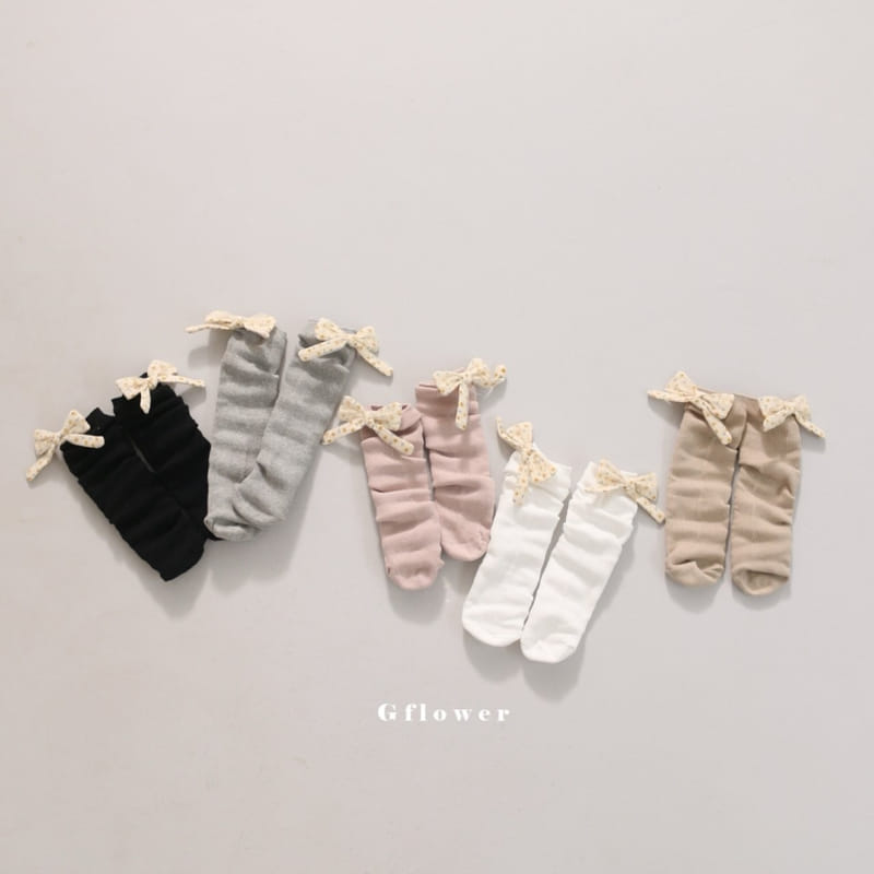 G Flower - Korean Children Fashion - #fashionkids - Flower Rib Knee Socke