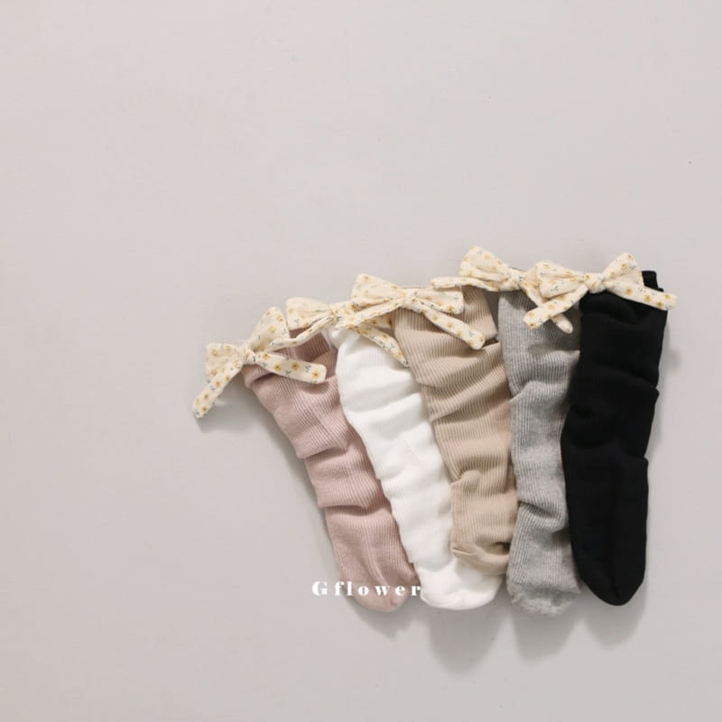 G Flower - Korean Children Fashion - #kidsshorts - Flower Rib Knee Socke - 2