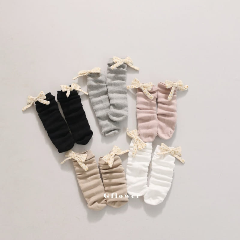 G Flower - Korean Children Fashion - #kidsstore - Flower Rib Knee Socke - 3