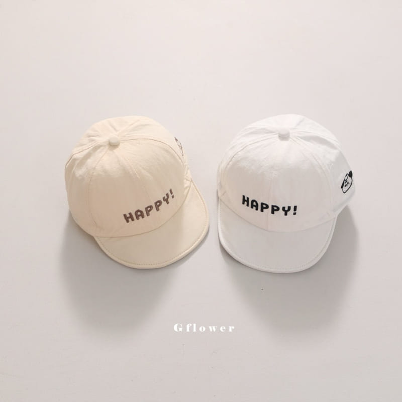 G Flower - Korean Children Fashion - #minifashionista - Baby Emboridery Happy Ball Cap - 2