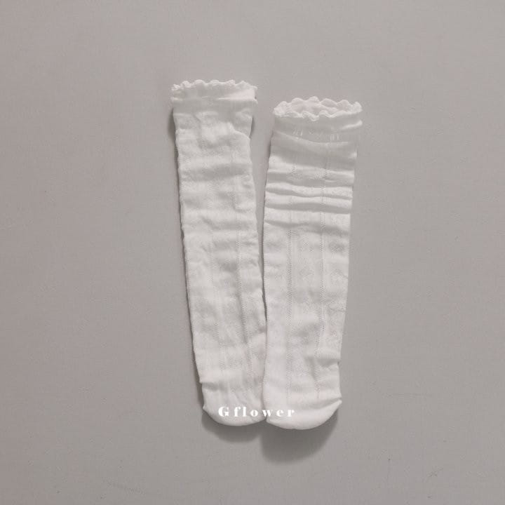 G Flower - Korean Children Fashion - #stylishchildhood - Pink White Knee Socks - 10