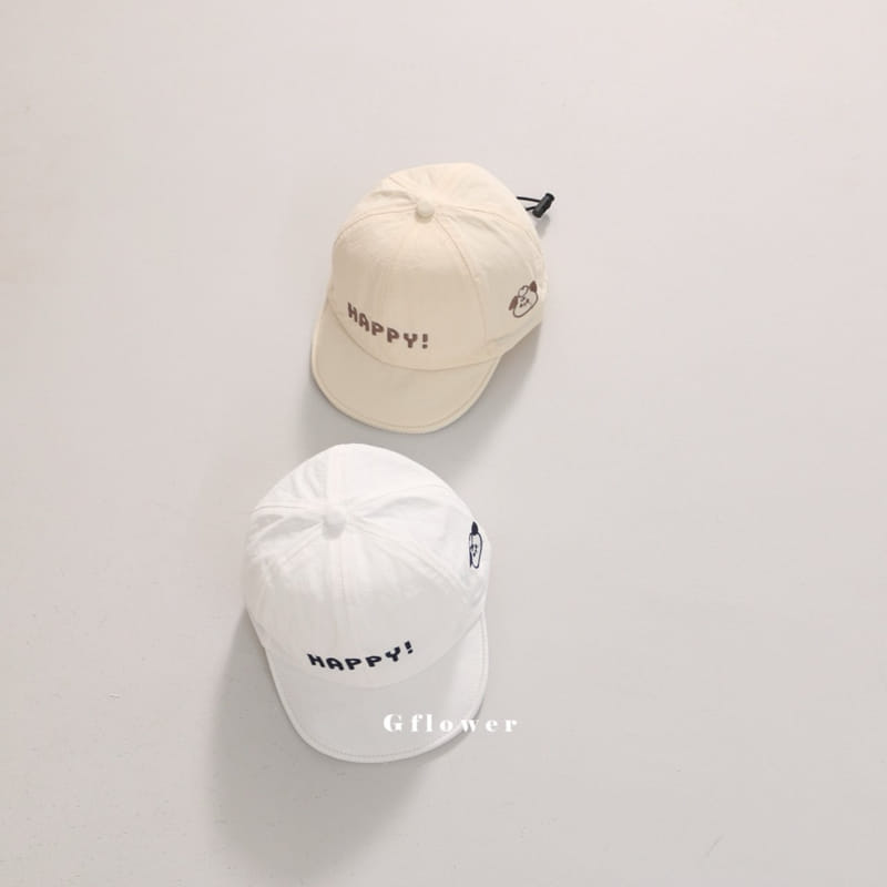 G Flower - Korean Children Fashion - #stylishchildhood - Baby Emboridery Happy Ball Cap - 6