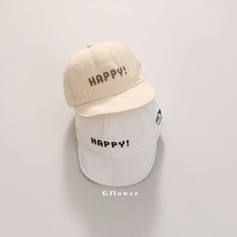 G Flower - Korean Children Fashion - #toddlerclothing - Baby Emboridery Happy Ball Cap - 5