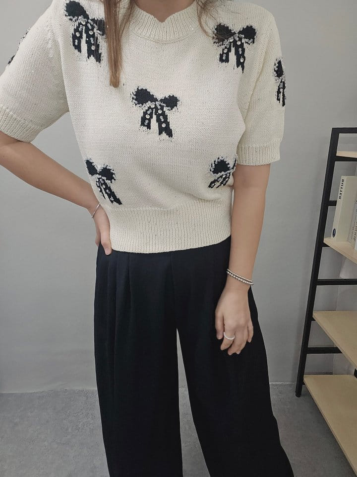 Gram - Korean Women Fashion - #pursuepretty - Ribbon Knit - 5