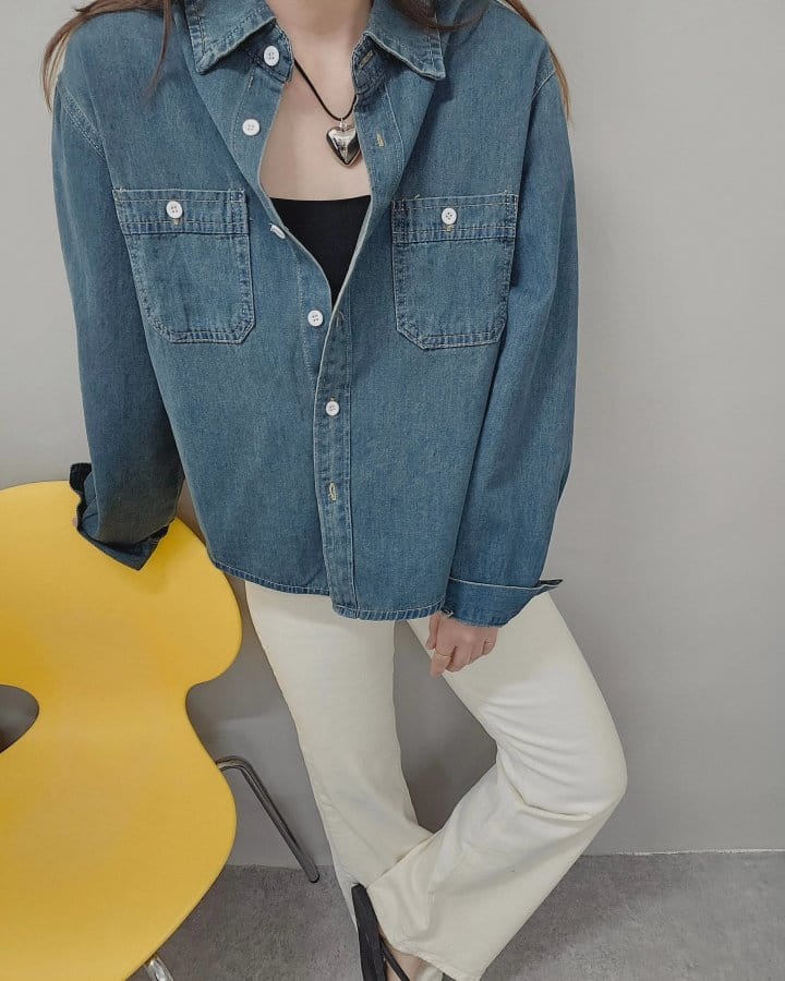 Gram - Korean Women Fashion - #pursuepretty - Basic Denim Shirt