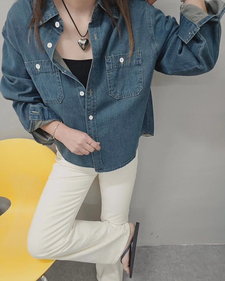 Gram - Korean Women Fashion - #restrostyle - Basic Denim Shirt - 2